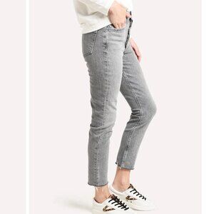 Agolde Nico Hi Rise Slim Fit Jean Grey Button‎ Fly Cutoff Hem 100% Cotton 31